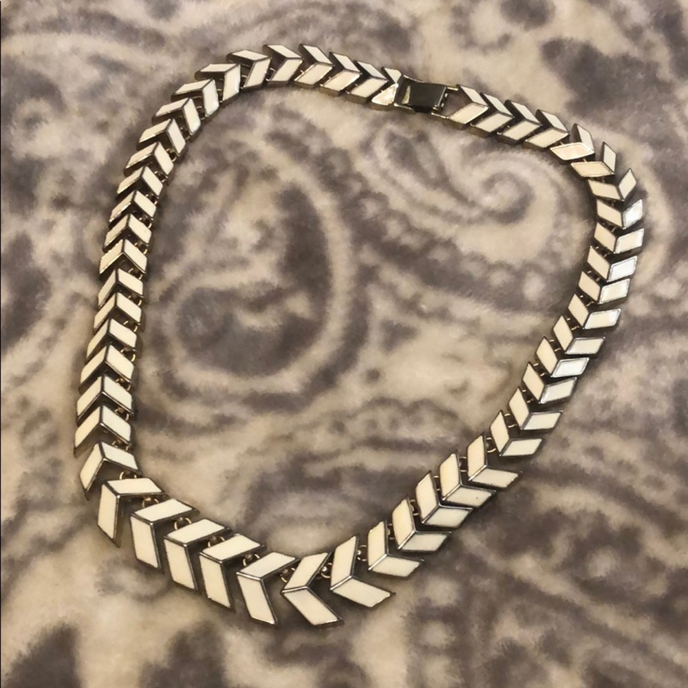 Chevron gold & ivory necklace